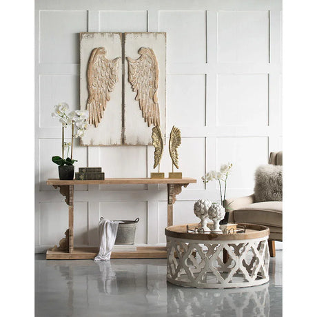 Feather Wing Wall Panels With Distressed, Rectangle Hanging Wall Art (Set of 2) - Multicolor - Furniture Home Direct