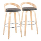 Grotto - Contemporary Fixed-Height Barstool With Swivel With Round Footrest (Set of 2) - Furniture Home Direct