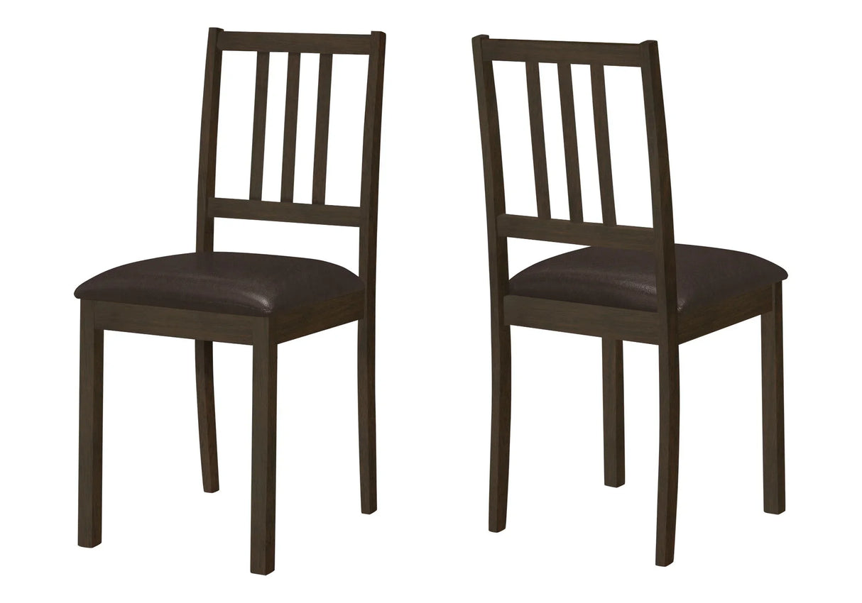 Dining Chair, Side, Upholstered For Dining Room, Transitional (Set of 2) - Brown - Furniture Home Direct