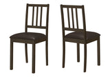 Dining Chair, Side, Upholstered For Dining Room, Transitional (Set of 2) - Brown - Furniture Home Direct