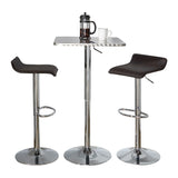 Ale - 3 Piece Bar Set Bistro Square Contemporary Adjustable Oval Footrest - Furniture Home Direct