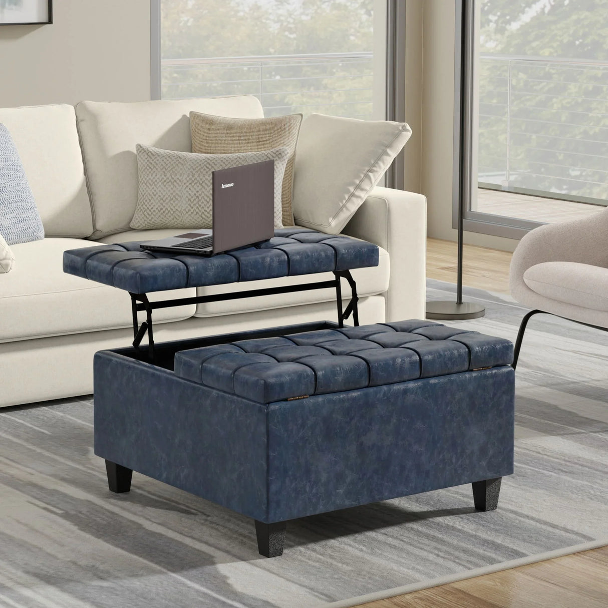 Harrison - Upholstered Coffee Table Storage Ottoman - Furniture Home Direct