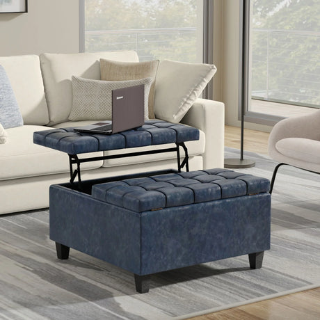 Harrison - Upholstered Coffee Table Storage Ottoman - Furniture Home Direct