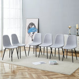 Dining Chair Set Modern Fabric with Metal Legs Gray - Furniture Home Direct