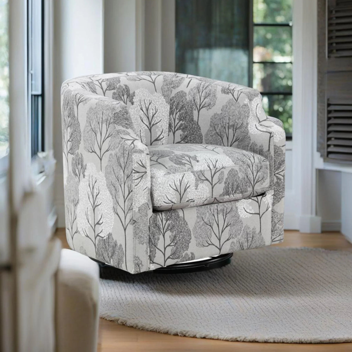 Isabelle - Swivel Glider Barrel Chair - Furniture Home Direct