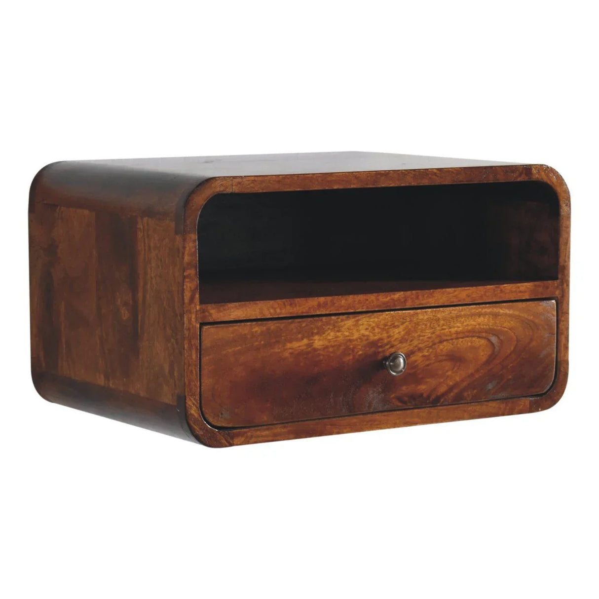 Curved Upper Slot Floating Nightstand - Furniture Home Direct