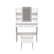 Vanity Desk With LED Lights Mirror, Power Outlet, Storage Drawers & Chair - White - Furniture Home Direct