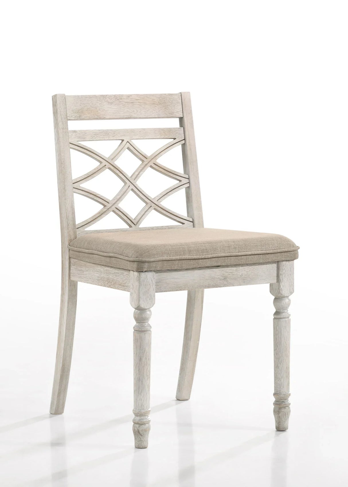 Havanna - Wide Contemporary Fabric Chair With Cushion (Set of 2) - Off White - Furniture Home Direct