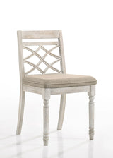 Havanna - Wide Contemporary Fabric Chair With Cushion (Set of 2) - Off White - Furniture Home Direct
