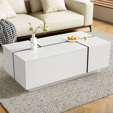 Extendable Coffee Table With 2 Hidden Storage Space And 2 Drawers For Living Room - Furniture Home Direct