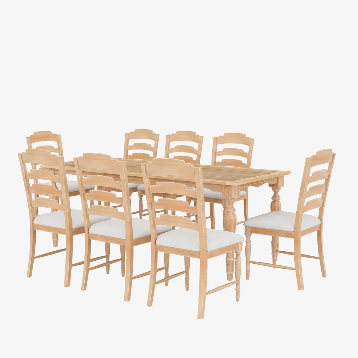 Topmax - Vintage Traditional Extendable Dining Table Set With Removable Leaf - Furniture Home Direct