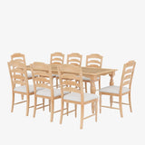 Topmax - Vintage Traditional Extendable Dining Table Set With Removable Leaf - Furniture Home Direct