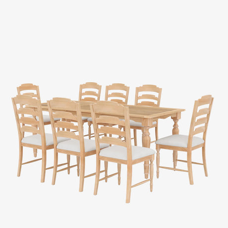 Topmax - Vintage Traditional Extendable Dining Table Set With Removable Leaf - Furniture Home Direct