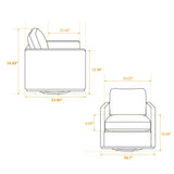 Modern Upholstered Square Swivel Accent Chair With 360 Degree Rotation - Furniture Home Direct