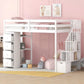 Loft Bed With Storage Drawers And Stairs With Shelves - Furniture Home Direct