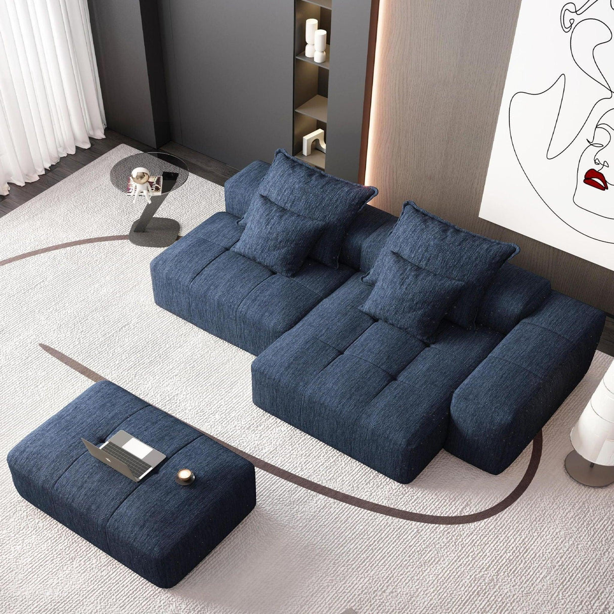 Modern Oversized Diy Combination Modular Sectional Sofa With Pillows - Furniture Home Direct