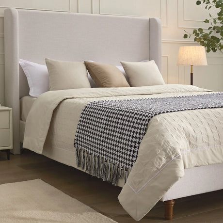 Hayden - Upholstered Wingback Bed With Tall Headboard - Furniture Home Direct