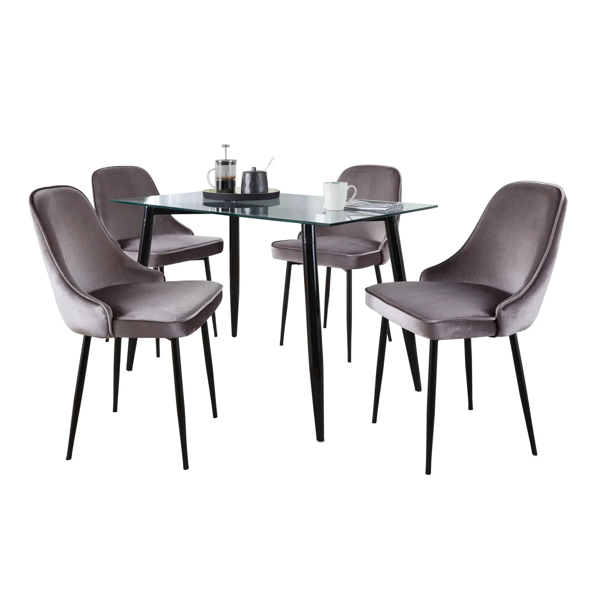 Clara Giovani - 5 Piece Contemporary Dining Set - Furniture Home Direct