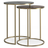 Drake - 2 Piece Nesting Table - Antique Nickel / Antique Copper - Furniture Home Direct