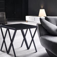 Magenta - Glass Top End Table - Black - Furniture Home Direct
