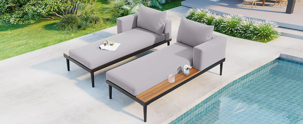 Outdoor Sectional Sofa With Chaise All Weather Gray - Furniture Home Direct