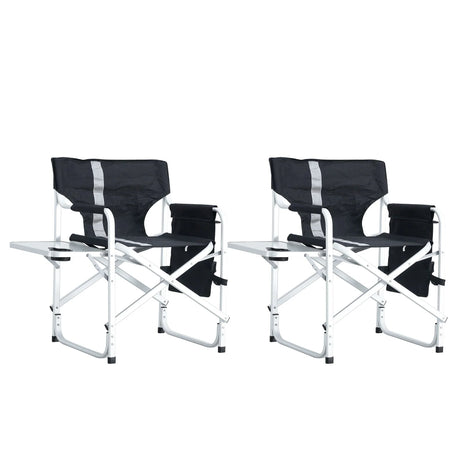 Padded Folding Outdoor Chair With Side Table And Storage Pockets, Lightweight Oversized Directors Chair For Indoor, Outdoor Camping, Picnics And Fishing - Furniture Home Direct