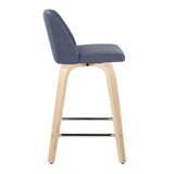 Toriano - Contemporary Fixed Height Counter Stool With Swivel With Square Footrest (Set of 2) - Furniture Home Direct