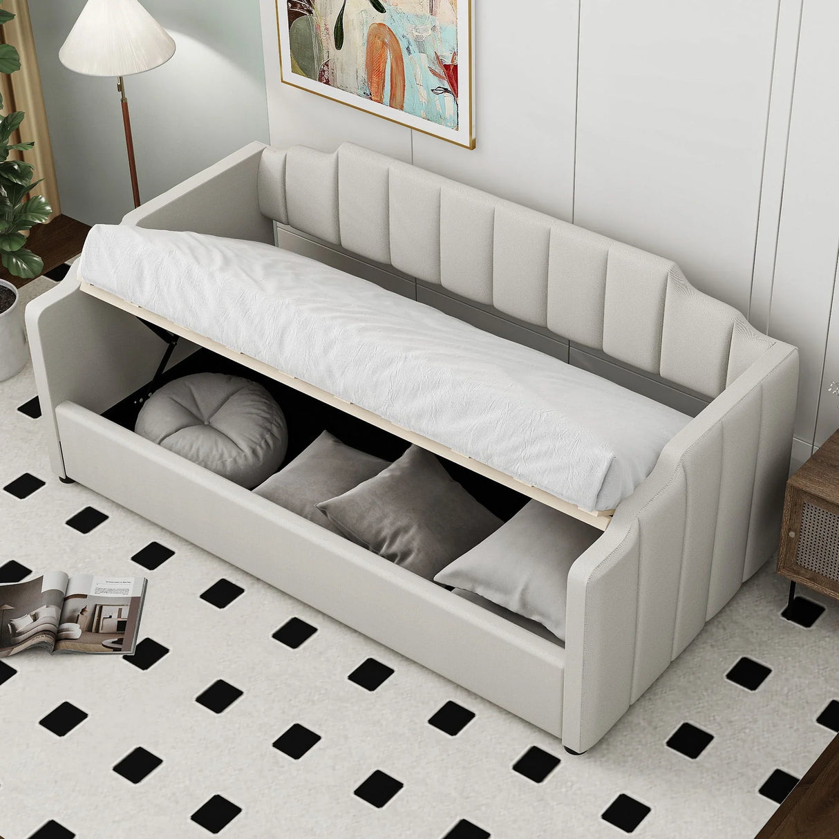 Modern Upholstered Daybed With Underneath Storage - Furniture Home Direct