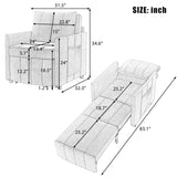 Upholstered Convertible Sleeper Sofa With 5 Position Backrest, Side Pockets, Storage - Furniture Home Direct