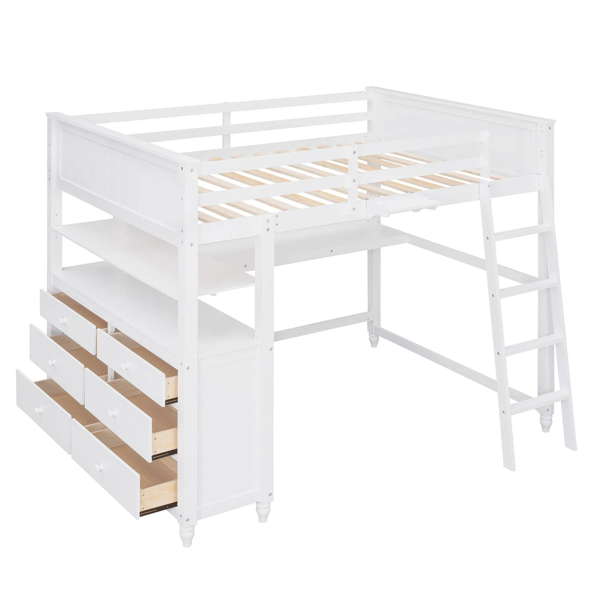 Loft Bed With Drawers With Desk And Shelves - Furniture Home Direct