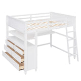 Loft Bed With Drawers With Desk And Shelves - Furniture Home Direct