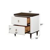 Bedroom Set Modern Wood Finish With Dark Tops White - Furniture Home Direct