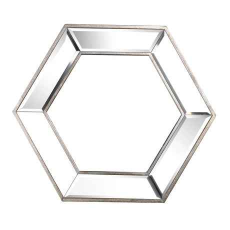Hexagon Wall Mirror With Contemporary Glass Design, Home Decor Accent Mirror For Living Room, Entryway, Bedroom - Furniture Home Direct