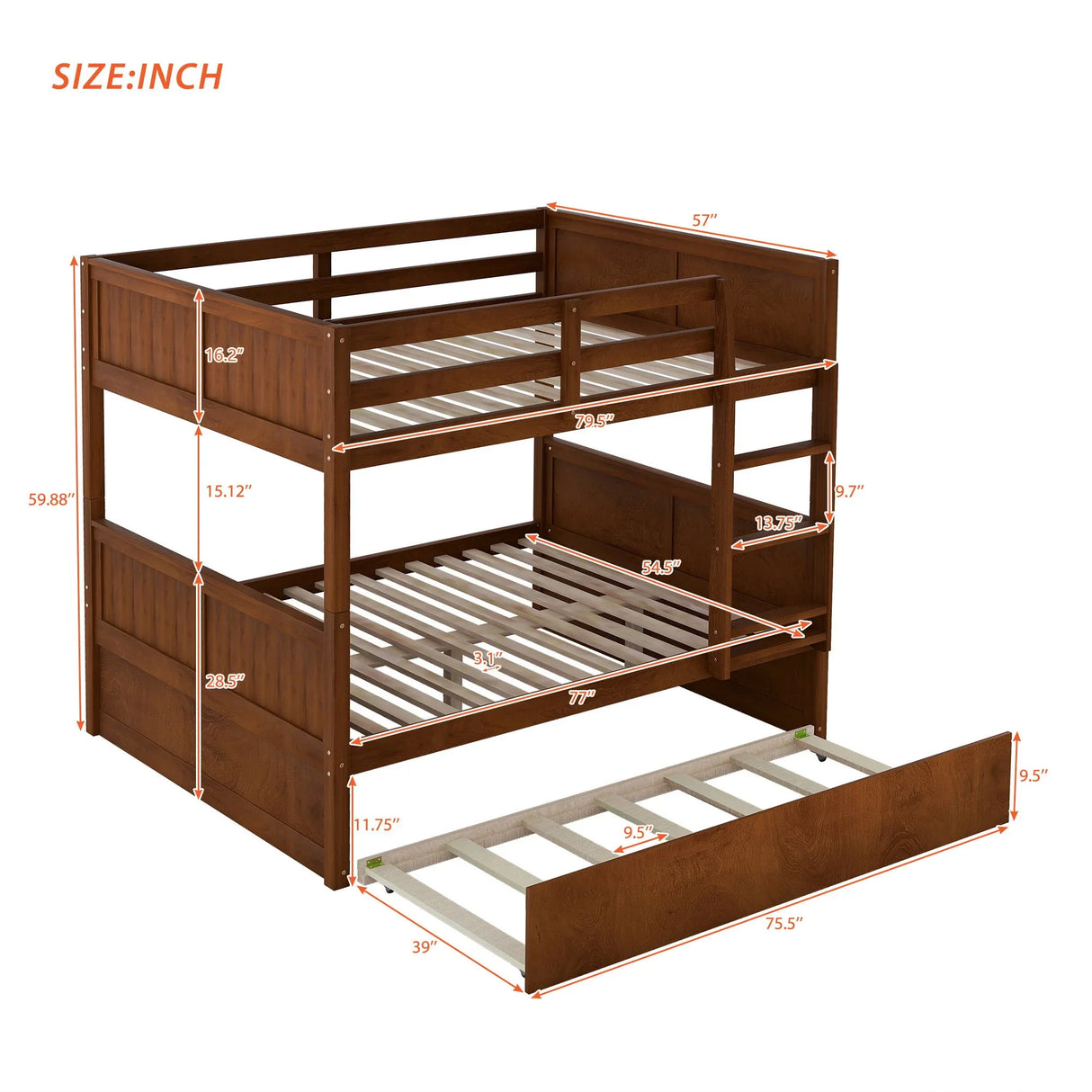 Bunk Bed With Twin Size Trundle - Furniture Home Direct