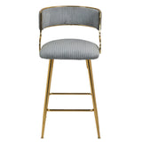 Counter Height Bar Stools With Powder Coating Base And Footrest (Set of 2) - Beige - Furniture Home Direct