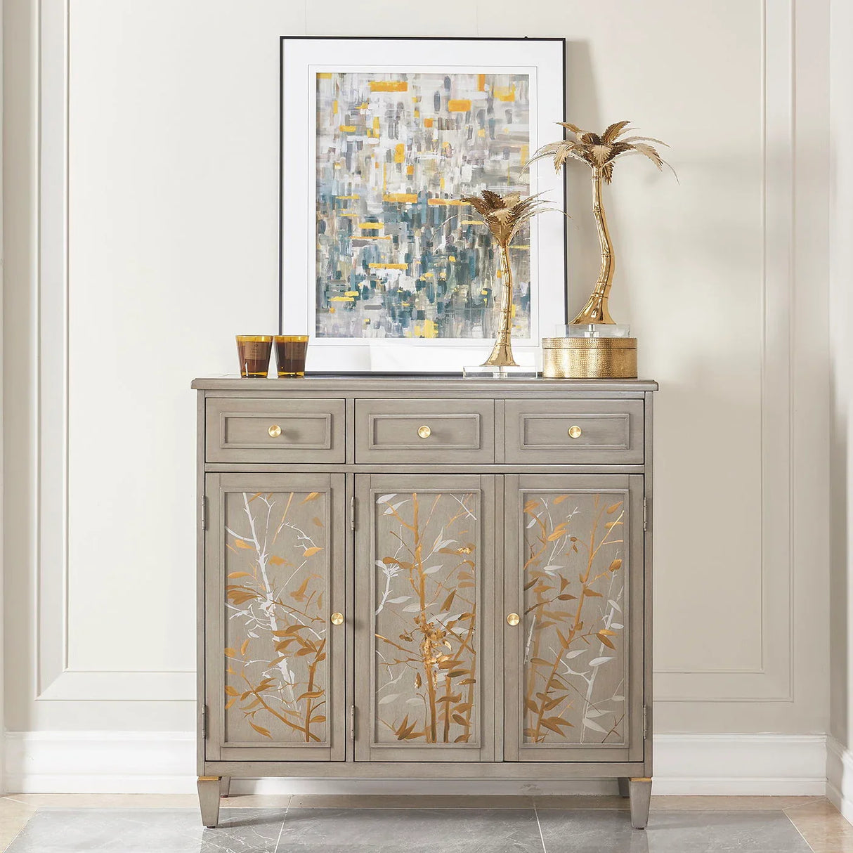 Dauphin - Handpainted Entryway Storage Cabinet - Gray Cashmere - Furniture Home Direct