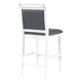 Dining Set Drop Leaf Counter Height With 2 Chairs White Gray - Furniture Home Direct