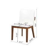 Modern Dining Chairs (Set of 2) With Glossy Upholstery - White / Walnut - Furniture Home Direct