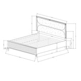 Laura - King Bed With Upholstered LED Headboard - Silver - Furniture Home Direct
