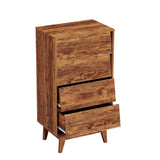 Vintage Style 4 Drawer Double Dresser With Bevel Design - Brown - Furniture Home Direct