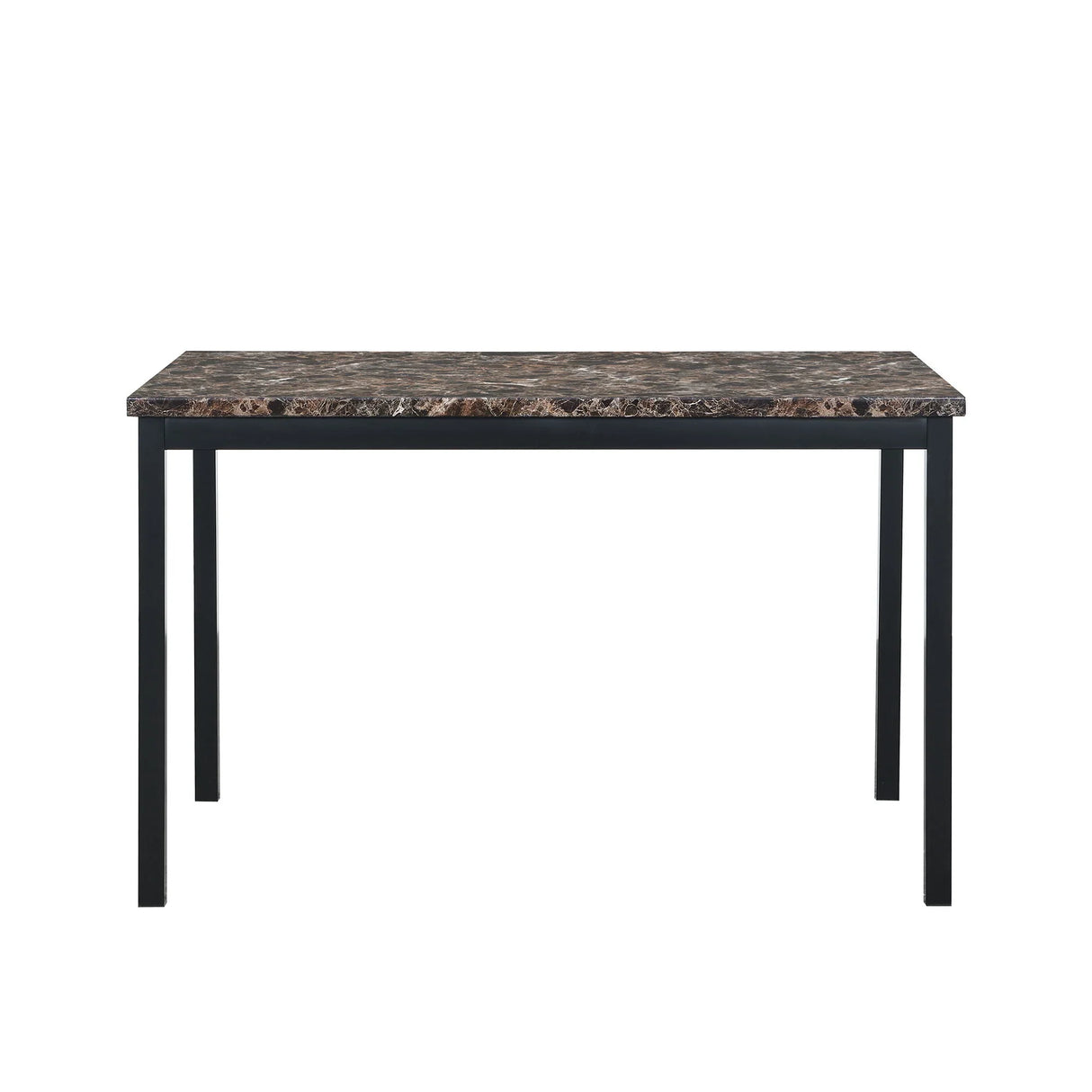 5 Piece Dinning Set With Faux Marble Top, Table & 4 Chairs - Black - Furniture Home Direct