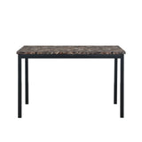 5 Piece Dinning Set With Faux Marble Top, Table & 4 Chairs - Black - Furniture Home Direct