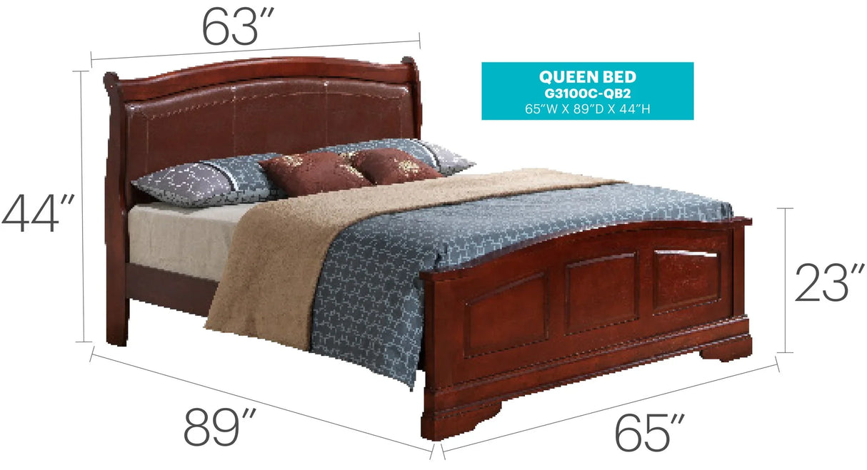 Panel Sleigh Bed Elegantly Crafted - Furniture Home Direct