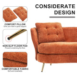 Loveseat Sofa, Upholstered Couch With Metal Legs - Furniture Home Direct