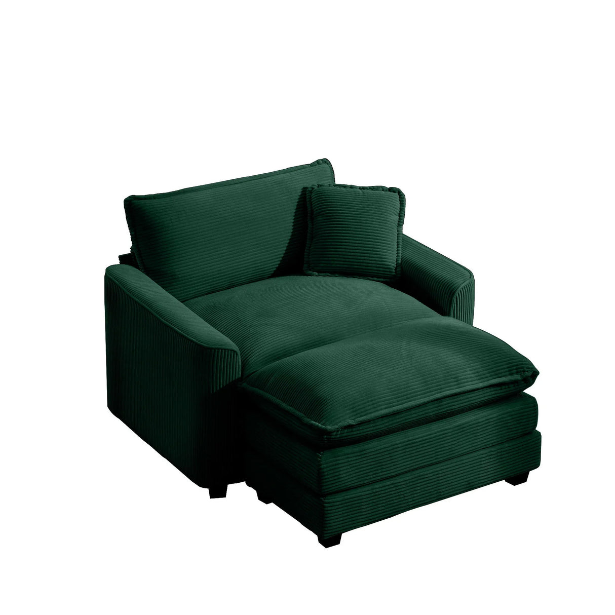 Classic Modern Comfortable Single Chair Deep Seat Sofa With Footstool - Furniture Home Direct