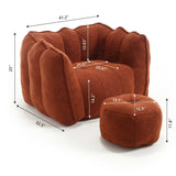 Soft Chenille Bean Bag Chair With High Resilient Foam - Furniture Home Direct