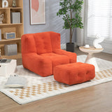 Modern Indoor Fluffy Bean Bag Chair With Memory Foam And Ottoman, Super Soft - Furniture Home Direct