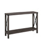 Farmhouse Metal X Table With Lower Shelf - Furniture Home Direct