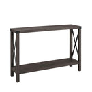 Farmhouse Metal X Table With Lower Shelf - Furniture Home Direct