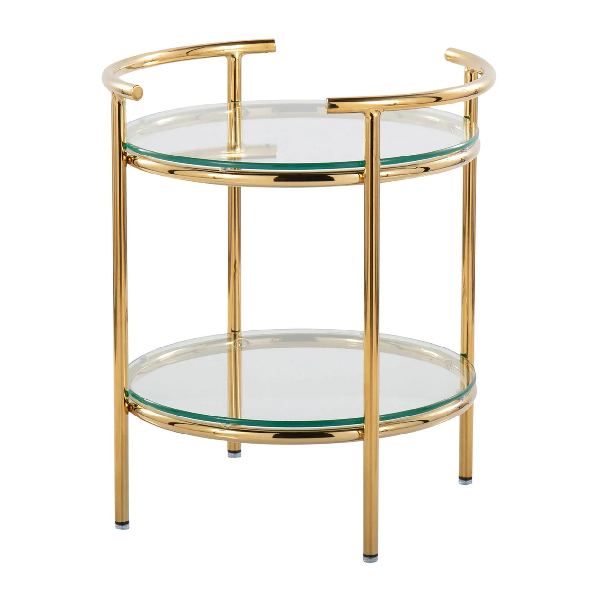 Rhonda - Contemporary / Glam Side Table - Gold / Clear - Furniture Home Direct